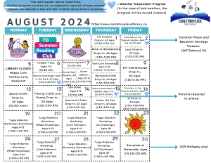 August 2024 Program Calendar